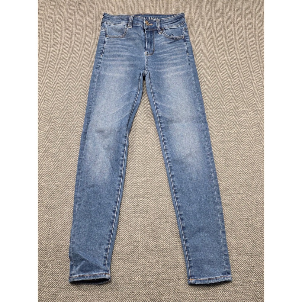 American Eagle Outfitters Women Size 0 Short High Rise Stretch Jeans Medium Wash